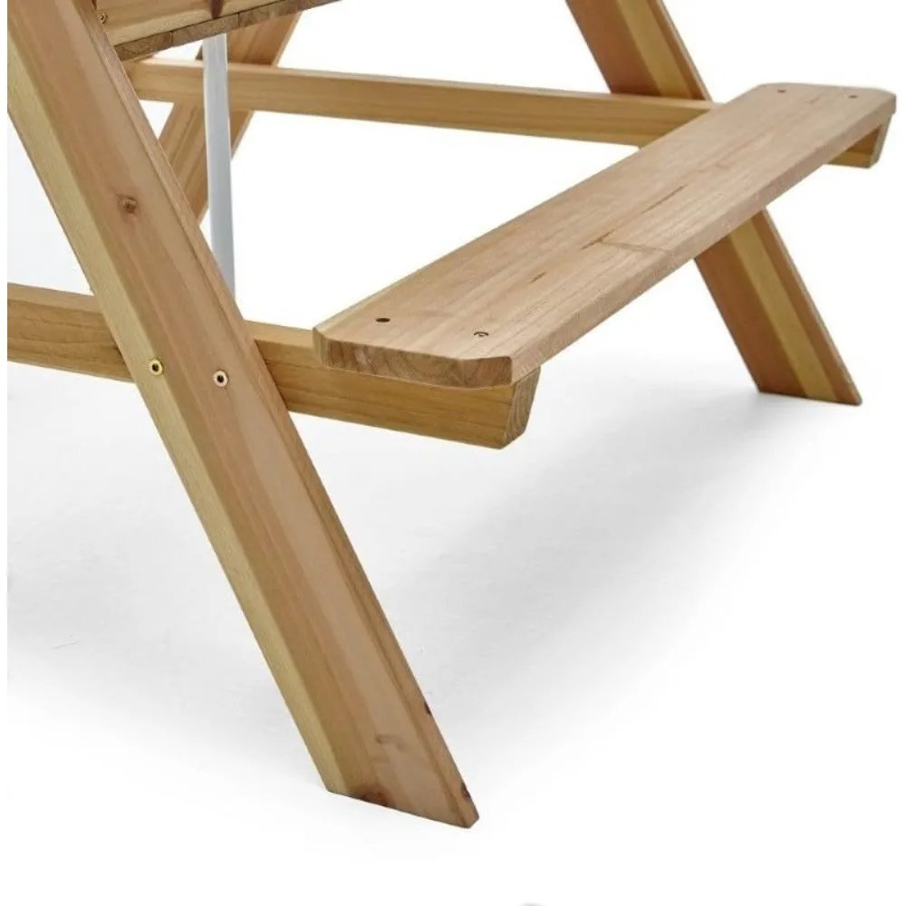 โต๊ะปิกนิกไม้สำหรับเด็ก ชุดกิจ - Kids Outdoor Bench With Umbrella บทวิจารณ์และราคา
