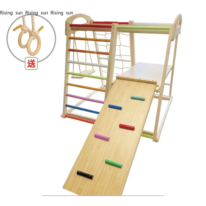 ชุดโครงสร้างปีนป่ายไม้สำหรับเด - Kids Outdoor Swing Set With Slide บทวิจารณ์และราคา