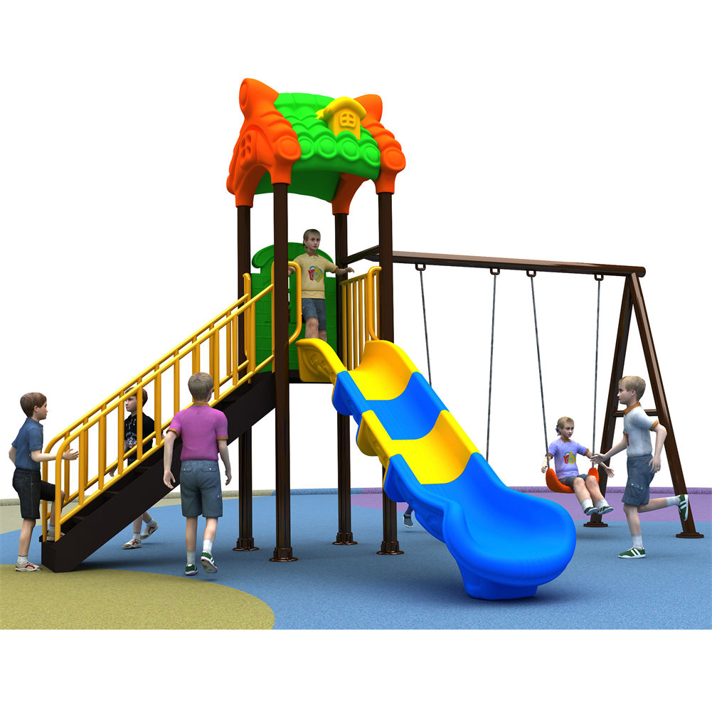ชุดเครื่องเล่นสนามเด็กเล่นกลาง - Kids Outdoor Swing Set With Slide บทวิจารณ์และราคา