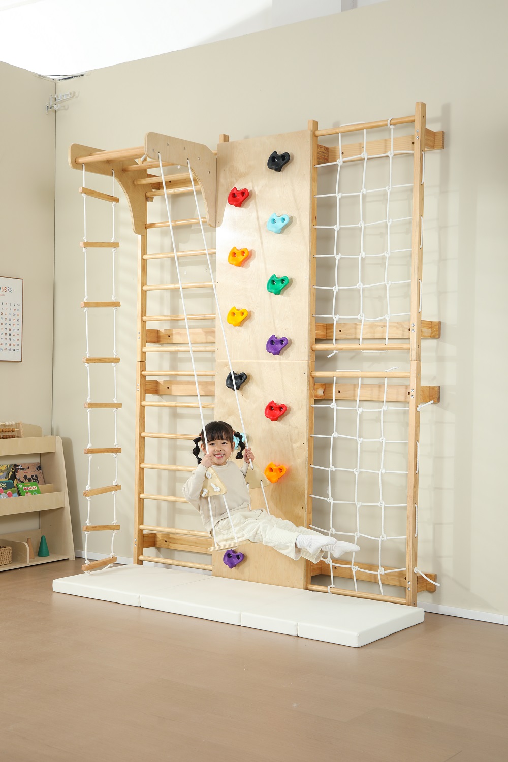 บาร์โหนสำหรับเด็กในร่ม โครงไม้ - Kids Outdoor Wooden Climbing Frame บทวิจารณ์และราคา