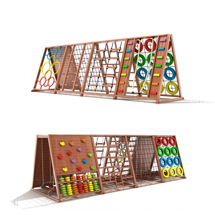 โครงปีนป่ายกลางแจ้งทำจากไม้สำห - Kids Outdoor Wooden Climbing Frame บทวิจารณ์และราคา