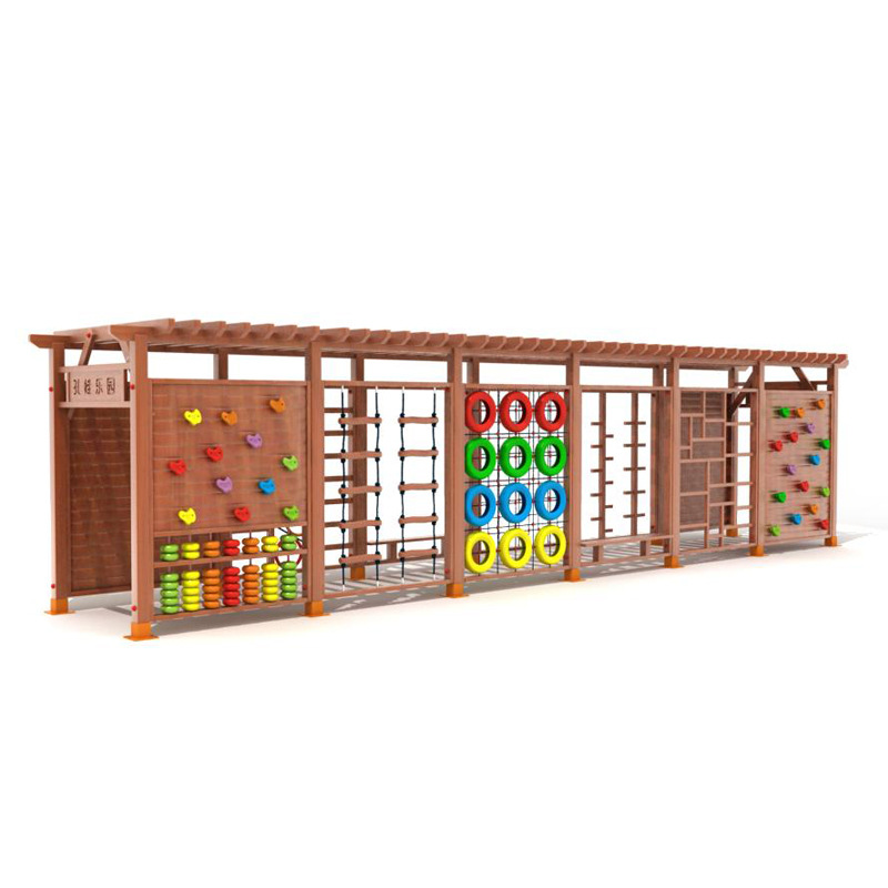 โครงปีนป่ายกลางแจ้งทำจากไม้สำห - Kids Outdoor Wooden Climbing Frame บทวิจารณ์และราคา