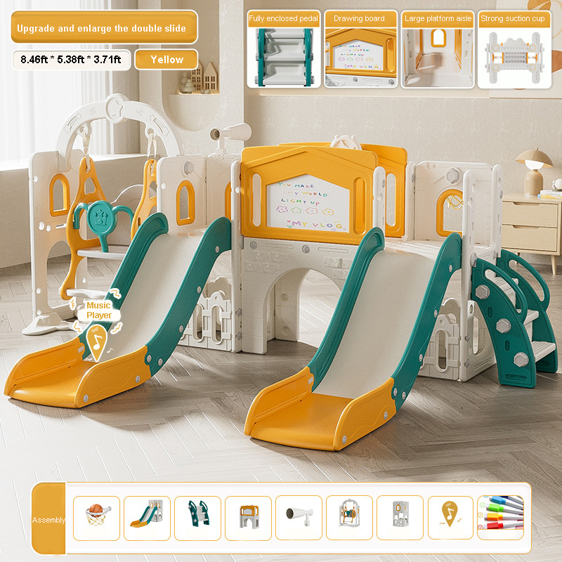 ชุดสไลเดอร์คู่สำหรับเด็กเล็ก ข - Kids Outdoor Swing Set With Slide บทวิจารณ์และราคา