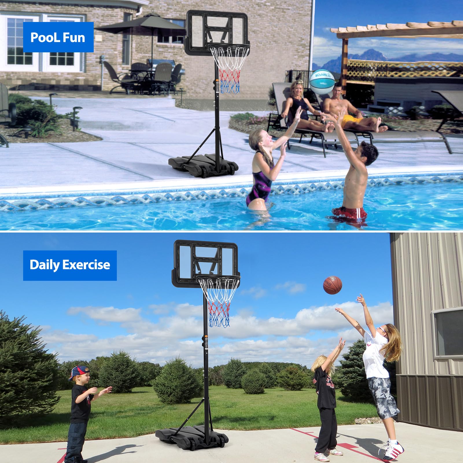 ห่วงบาสเกตบอลสำหรับเด็ก ปรับคว - Kids Outdoor Basketball Hoop บทวิจารณ์และราคา