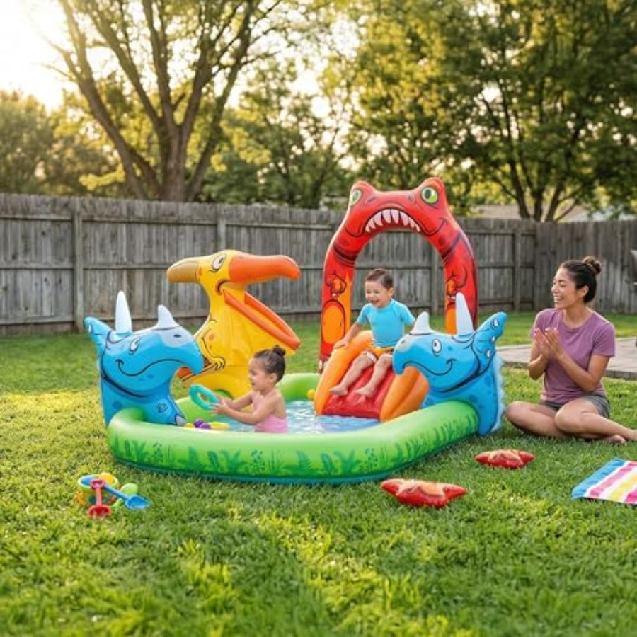 ศูนย์เล่นน้ำกลางแจ้งสำหรับเด็ก - Kids Outdoor Inflatable Water Slide บทวิจารณ์และราคา